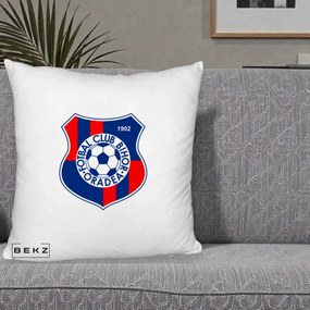 Perna Personalizata FC Bihor Oradea 1902 Fotbal, 40x40 cm, Alb Pufos, Husa Detasabila, Perna Inclusa, BEKZ®