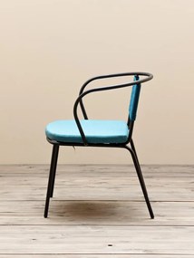 Scaun dining albastru din textil, Arena