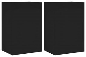 836913 vidaXL Comode TV de perete, 2 buc. negru, 40,5x30x60 cm lemn prelucrat