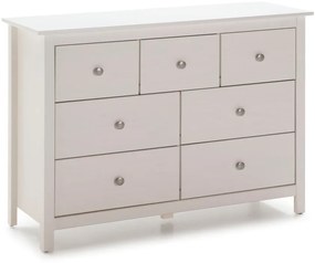 Comodă albă joasă din lemn de pin 110x80 cm Berna – Marckeric