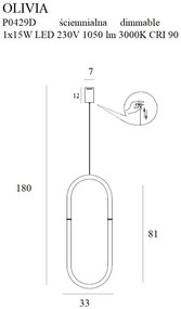 Lustra, pendul LED dimabil Olivia I P0429D MX