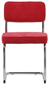 Scaun de dining roșu din catifea reiată Rupert – Unique Furniture