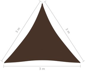 Parasolar, maro, 3x3x3 m, tesatura oxford, triunghiular Maro, 3 x 3 x 3 m