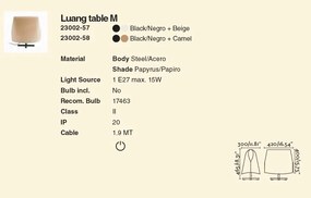 Veioza/Lampa de masa design decorativ LUANG M Black/camel