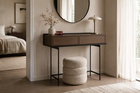 Masa toaletă Zenar 100 cm cu sertare - nuc elegant / negru