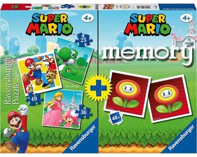 PUZZLE + JOC MEMORY SUPER MARIO, 25/36/49 PIESE - RAVENSBURGER (RVSPC20831)