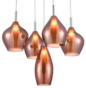 Lustra moderna AMBER MILANO 5 cupru ZZ AZ3172