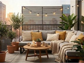 Paravan pentru balcon gri/în culoare naturală din lemn/metal 153x185 cm - Hartman