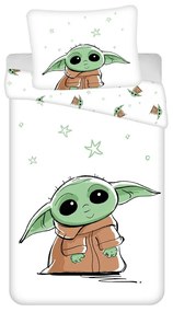 Lenjerie pat din bumbac Jerry Fabrics Star Wars Baby Yoda, 140 x 200 cm, 70 x 90 cm