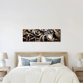 Tablou - Piese de ceas (cu ceas) (90x30 cm)