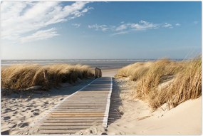 Tablou - Plaja cu nisip de pe insula Langeoog, Germania (90x60 cm)