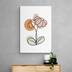 Tablou floare minimalistă pe fundal alb No1