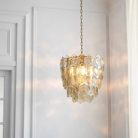 Candelabru LUX, Otel Alama Vintage, Sticla Transparenta, Elias