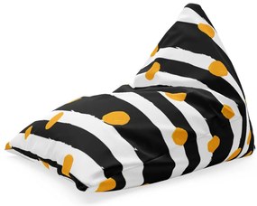 Sac de șezut Triangl dungi și buline, negru / alb
