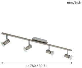EGLO 90917 -  Plafoniera ROTTELO 4xGU10/LED/3W