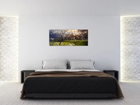 Tablou - Peisaj cu pomul înflorit (120x50 cm)