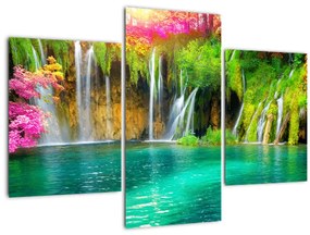 Tablou - Cascada, Lacurile Plitvice, Croația (90x60 cm)