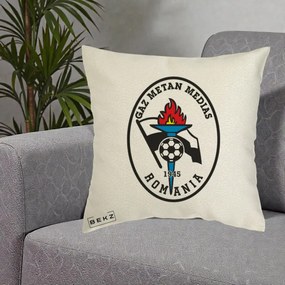 Perna Personalizata Gaz Metan Medias 1945 Fotbal, 40x40 cm, Ecru, Husa Detasabila, Perna Inclusa, BEKZ®