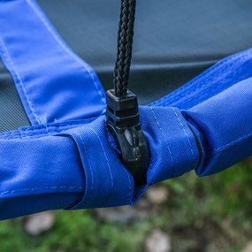 Outsunny Leagăn cu formă de cuib de pasăre rotundă Panier Ø 110 cm 4 inele incluse metal epoxidic Oxford de înaltă densitate Albastru | Aosom Romania