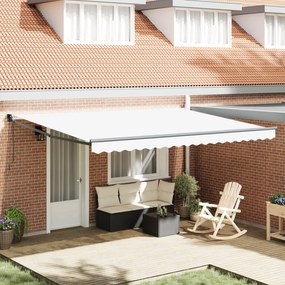 vidaXL Perdea de Soare Retractabilă Alb 450x300 cm