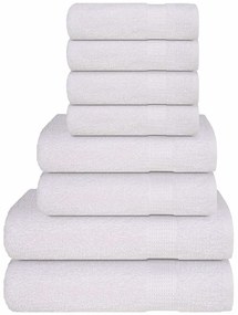 vidaXL Set prosoape 8 piese alb 360 g/m² 100% bumbac