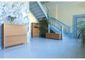 Pantofar în culoare naturală cu deschidere înclinată cu aspect de lemn de stejar NewEst – Woodman