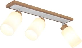 Globo 15977-3 - Corp de iluminat tip spot ROWENA 3xE27/60W/230V, finisaj stejar/alb
