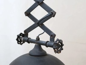 Lustră din metal cu braț extensibil, finisaj negru antichizat, Factory