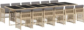 vidaXL Set mobilier grădină cu perne, 13 piese, bej combinat poliratan