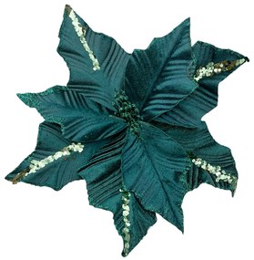 Ornament brad Craciunita Beauty 25cm, Albastru verzui