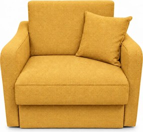 Fotoliu SAMY extensibil, cu lada de depozitare, stofa galben , cadru metalic, 103x100x92 Stofa, Galben