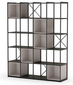 Bibliotecă neagră/crem 140x179 cm Anya – Marckeric