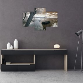 Tablou cu barca pe lac (90x60 cm)