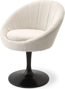 Scaun pivotant design elegant LUX O'Neill, boucle crem 114953 HZ