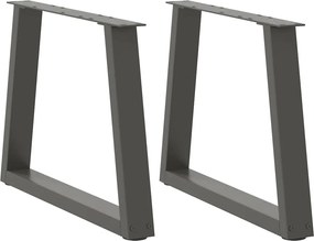 vidaXL Picioare pentru măsuță de cafea în formă de V, 2 buc., antracit, 60x(42-43,3) cm, oțel
