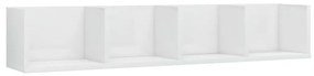 801325 vidaXL Raft de perete CD-uri, alb extralucios, 100 x 18 x 18 cm, PAL