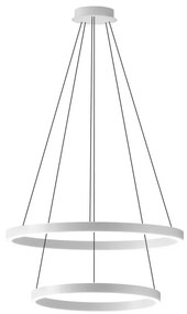 Lustra LED circulara cu 2 inele 60/40cm CRISEIDE, alb, negru sau auriu