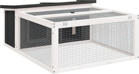vidaXL Cușcă pentru iepuri, gri, 117,5x97x47,5 cm, lemn masiv de pin