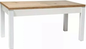 Masa extensibila KLEOPATRA, stejar/alb, PAL laminat 124/164x64x59/71 c