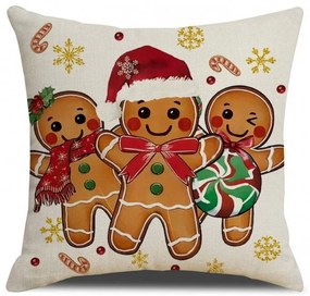 Husa de perna de Craciun GINGERJOY 45x45 cm, bej