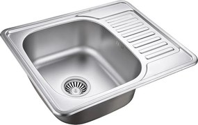 Chiuveta inox Quadron Kevin 116 cu o cuva cu picurator finisaj inox texturat 58x48 cm