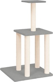 vidaXL Ansamblu pisici, stâlpi din funie sisal, gri deschis, 85,5 cm