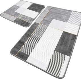 Covorașe de baie gri 2 buc. 60x100 cm Pendor – Foutastic