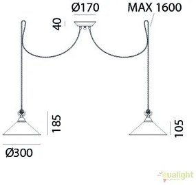 Lustra rustica cu 2 pendule, fabricata manual Tabia 212.10.OV
