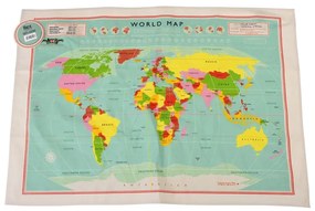 Prosop de bucătărie din bumbac Rex London World Map, 50 x 70 cm