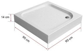 Cădiță de duș acrilică pătrată Klonberg 90x90 cm