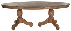 Masa dining, din lemn de tec, cu 2 picioare sculptate, Aurea