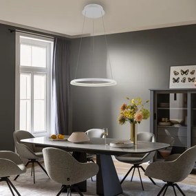 Schöner Wohnen QUILLO lustră suspendată pe cablu, LED 36 W, 230 V, Ø 60 cm, reglabilă, albă (15570-16-LED)