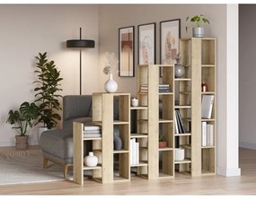 Etajeră în culoare naturală cu aspect de lemn de stejar 158x151 cm Anissa – Marckeric