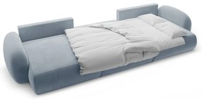 Colțar albastru prăfuit extensibil/cu spațiu de depozitare cu tapițerie din catifea (în formă de "U") Tonale – Cosmopolitan Design